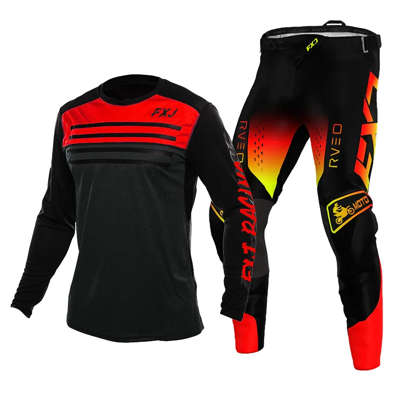 Motocross Jersey Pant Kits Mens Women Enduro MX MTB Racer Gear Set Off-road cross racing suit blue yellow black red green white