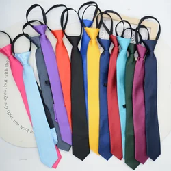 5cm 38cm Simple Neckties For Women Black Ties Polyester Narrow Zipper Tie Skinny Girls Lazy Ties Wedding Casual Neckwear Cravat