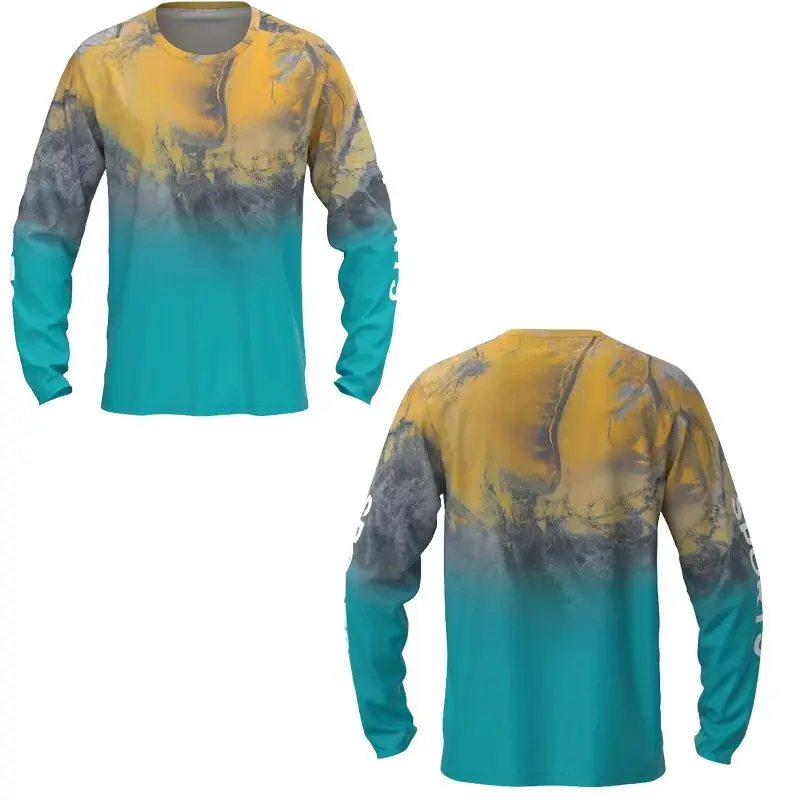 Kids Men's Long-Sleeved T-Shirt Mountain Bike Motocross Cycling Jersey Mountain Bike Camping Outdoor Fishing Top Loose
