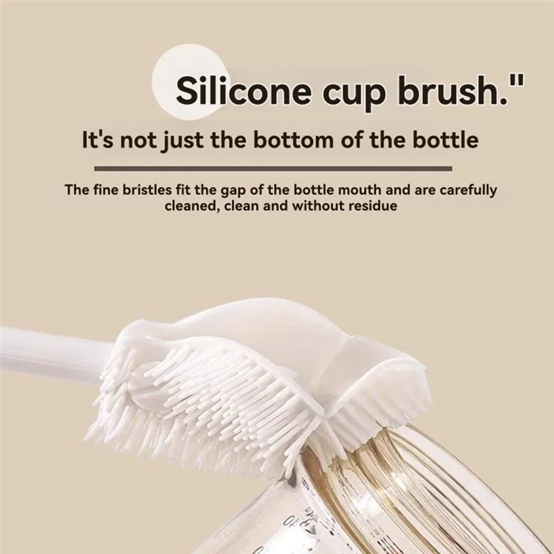 -PQWN Sturdy Small Brush For Corner Cup And Wall Breaker Cleaning, Long-Handled Glass Bottle Cleaner
