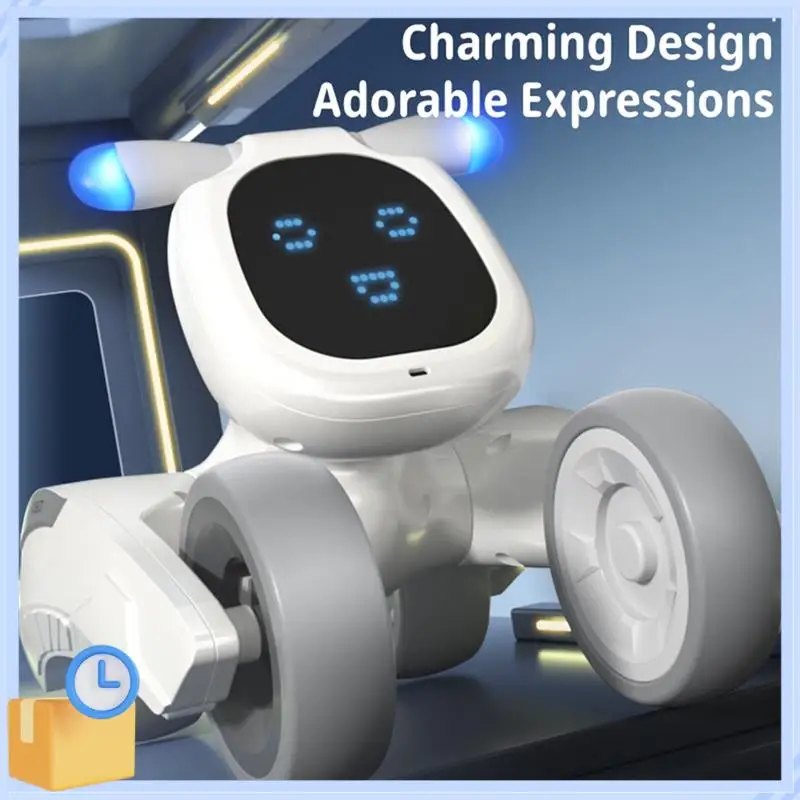 

ABTK-Pet Program Robot Dog RC Robot Dance Interactive RC Robot Puppy Voice Control Intelligent Gift For Kids Blue