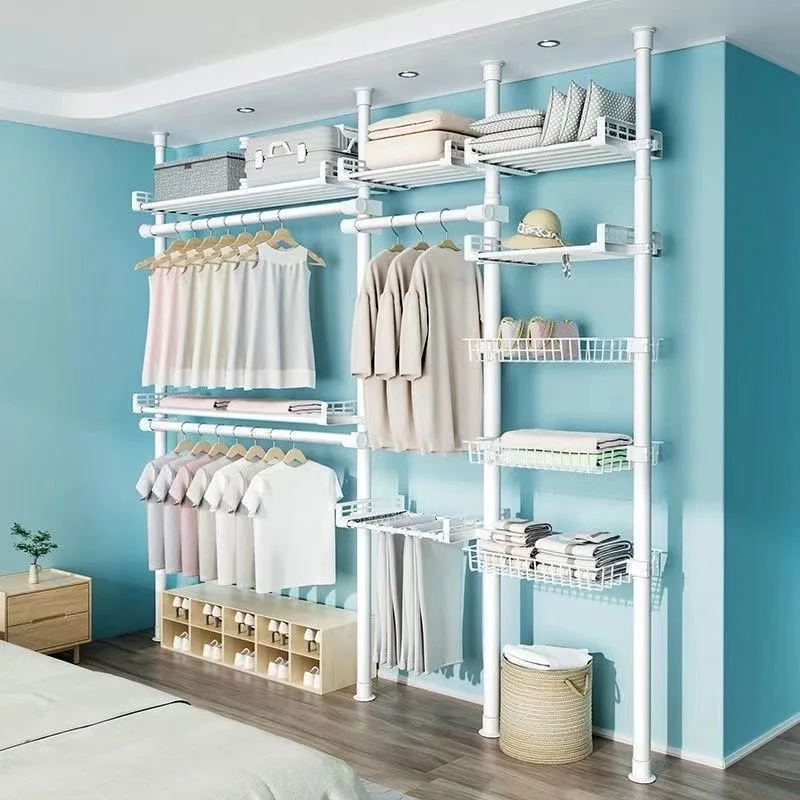 Ee# s Hanger Rack Standing Metal Frame Garment Organizer Storage System for Bedroom Living Room