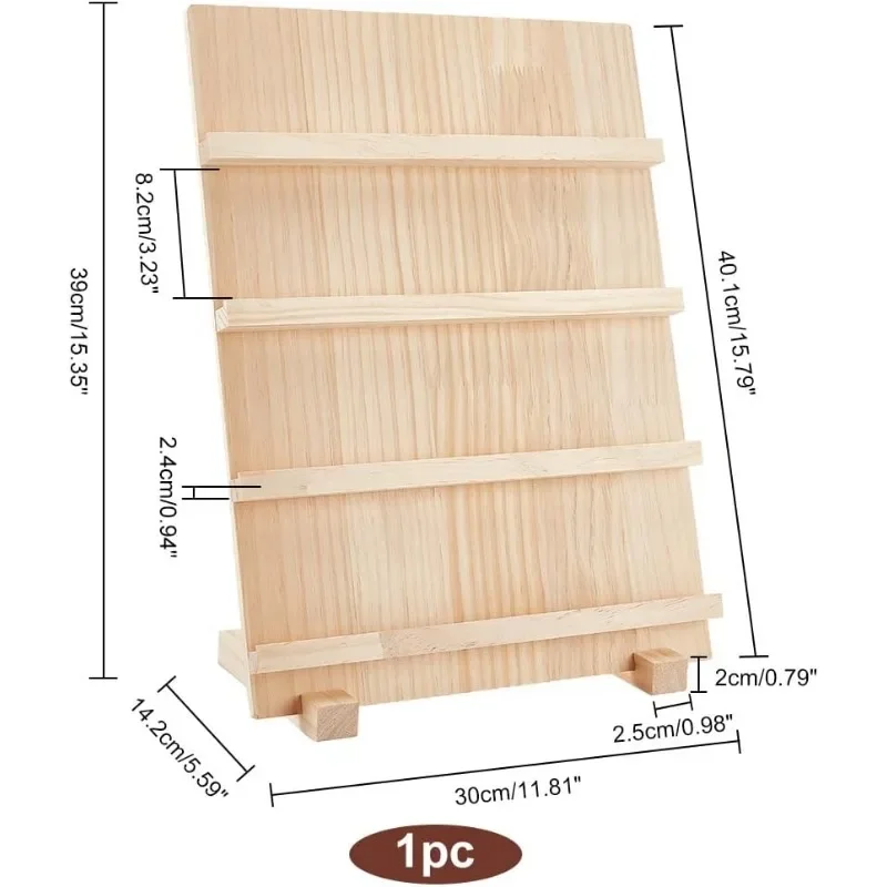 Jewelry Display Stand Earring Necklace Display Holder 13x9 Inch Wood Business Card Holder Jewelry Organizer Table