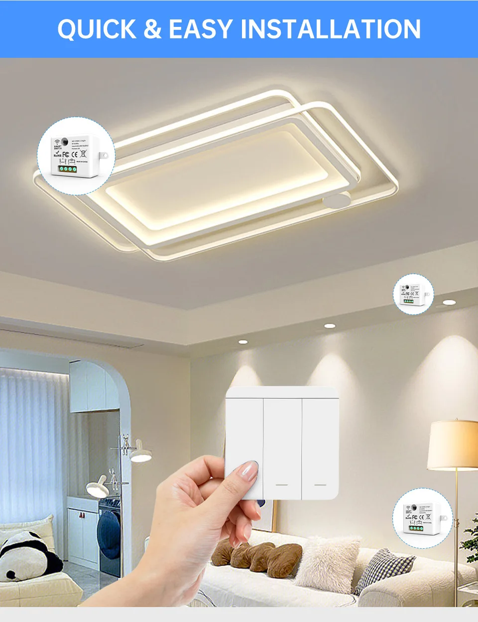 Schalttafel-Controller für die Lichtsteuerung, geeignet für die Dimmung der Heimbeleuchtung – Detail 6