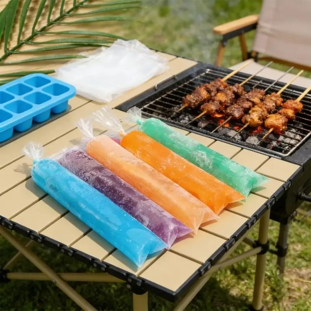 50/100Pcs Transparent Freezing Bags Food Grade DIY Disposable Popsicle Bags Leak Proof Ice Pop Mold Bags Summer Use