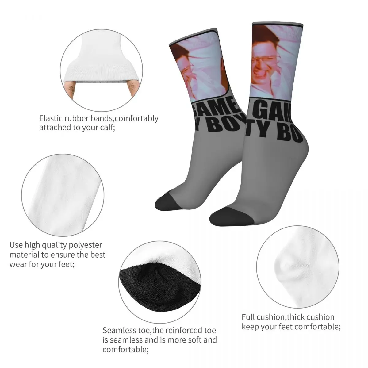 Cool Men's Women's Seinfeld Nice Game Pretty Boy Dress Socks George Costanza Stuff Print Socks Cotton Best Gifts