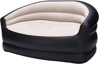 Cama inflable portátil para exteriores, sofá doble para descansar, sofá inflable plegable para acampar, sofá inflable para exteriores con revestimiento flocado