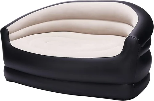 Imagen 1 del producto Cama inflable portátil para exteriores, sofá doble para descansar, sofá inflable plegable para acampar, sofá inflable para exteriores con revestimiento flocado