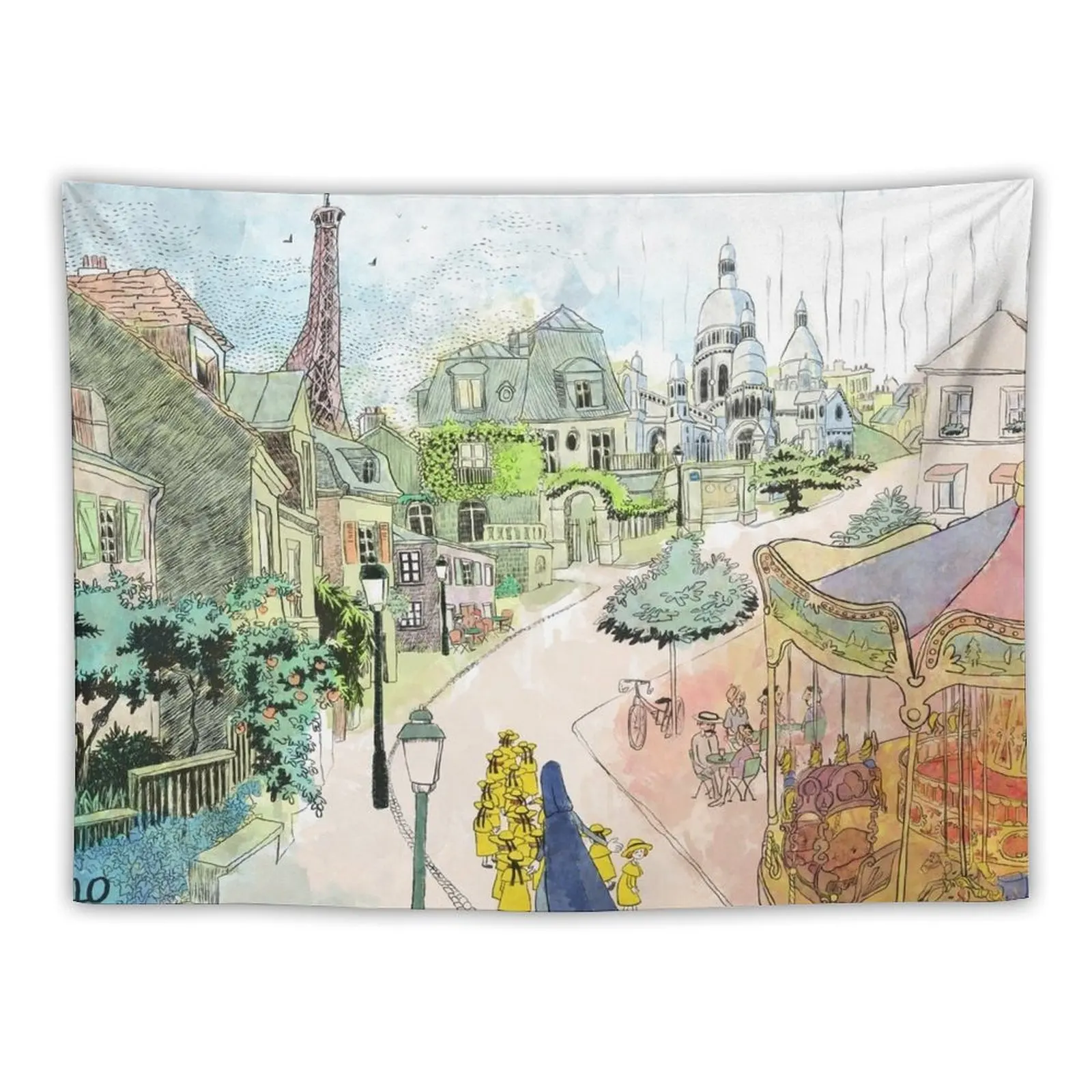 

Madeline Paris Street Watercolor Tapestry Aesthetic Decoration Bedrooms Decorations Cute Room Things Tapestry