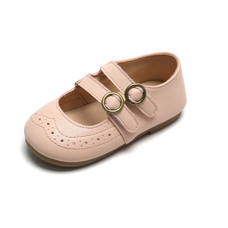 Zapatos de moda para niños y niñas, zapatos elegantes de princesa de cuero PU, antideslizantes, Vintage, Primavera