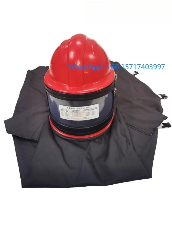 machine-de-sablage-mobile-haute-pression-casque-en-materiau-abs-salle-de-sablage-fourniture-d'oxygene-casque-de-protection