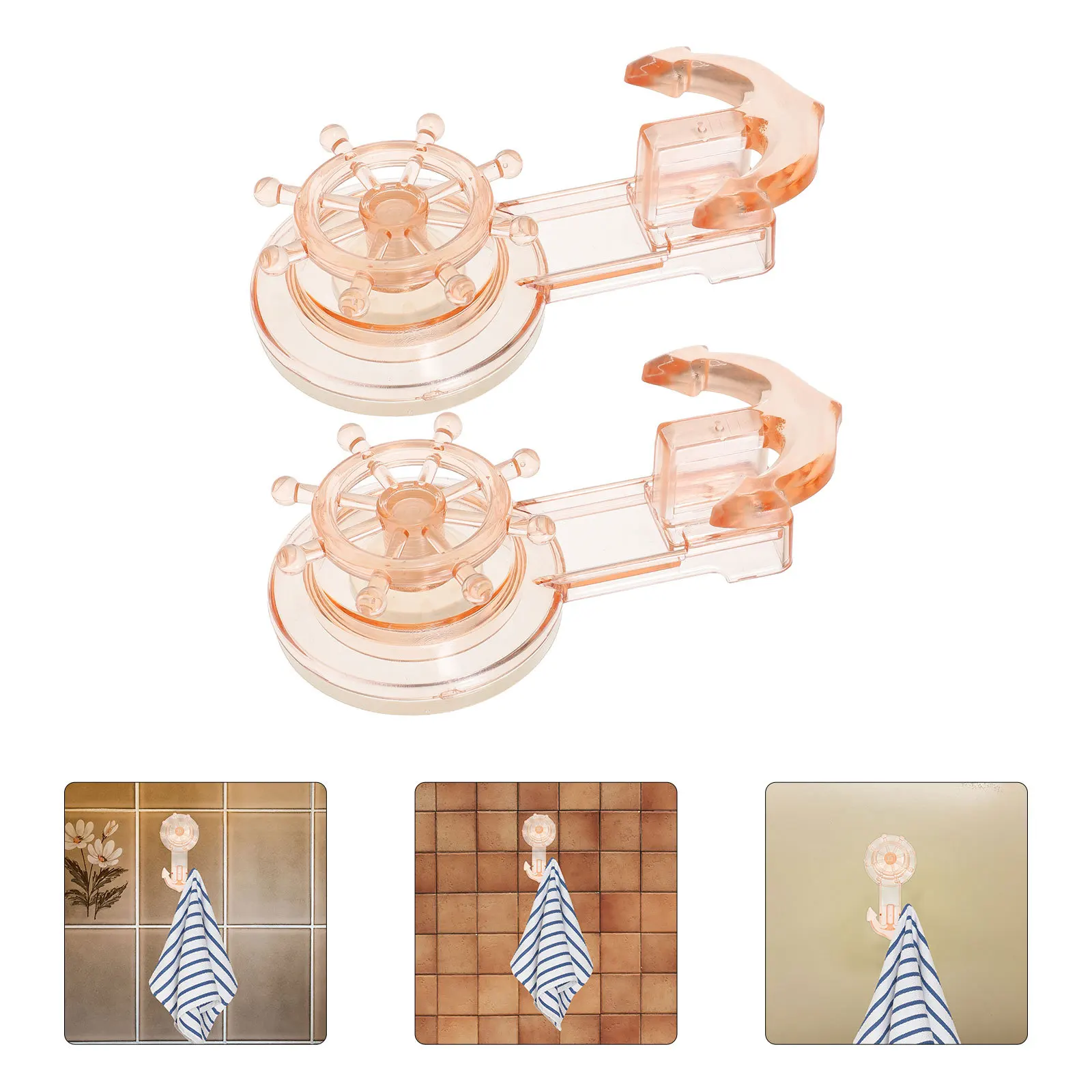 

2Pcs Suction Cup Hooks PVC Rotary Traceless Bathroom Kitchen Wall Hangers Strong Heavy Duty Towel Holder Shower Storage Hooks
