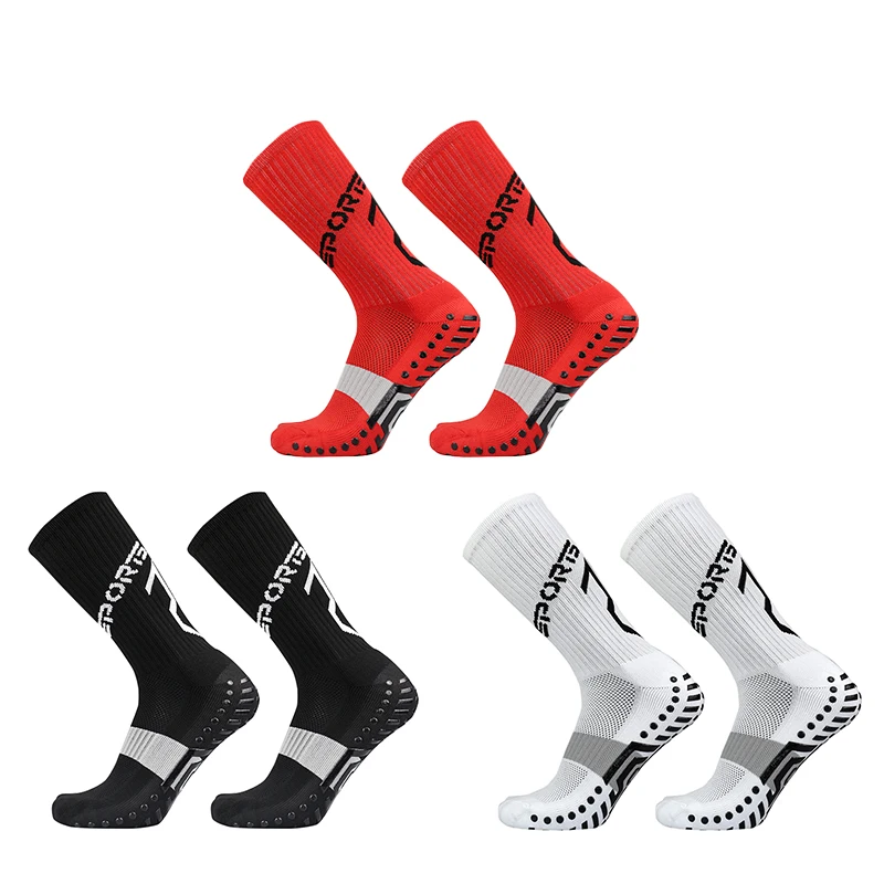 

New Men Women Heel Pattern Sports Soccer Socks Sports Non-Slip Silicone Grip football Socks