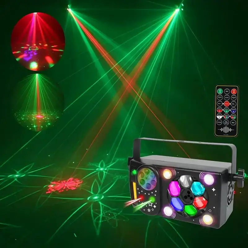 

7-в-1 DJ Beam Party Lights — пульт дистанционного управления/суперстробоскоп DMX, звуковая активация для караоке, ночного клуба, Рождества, Дня святого Валентина