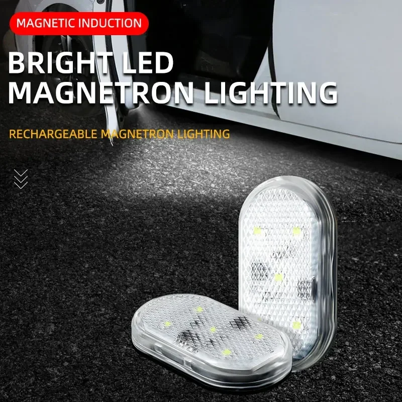 

1 шт. автомобильные светодиодные сенсорные двери портативные предупреждающие фонари безопасности для двери багажника ног USB зарядка сигнализация против столкновений