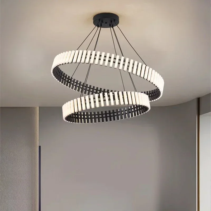 

GHEUVNJ Modern Led Dimmable Chandelier Living Room Piano Minimalism Suspend Lights Home Decor Hanging Lamp Fixtures Led Luminar