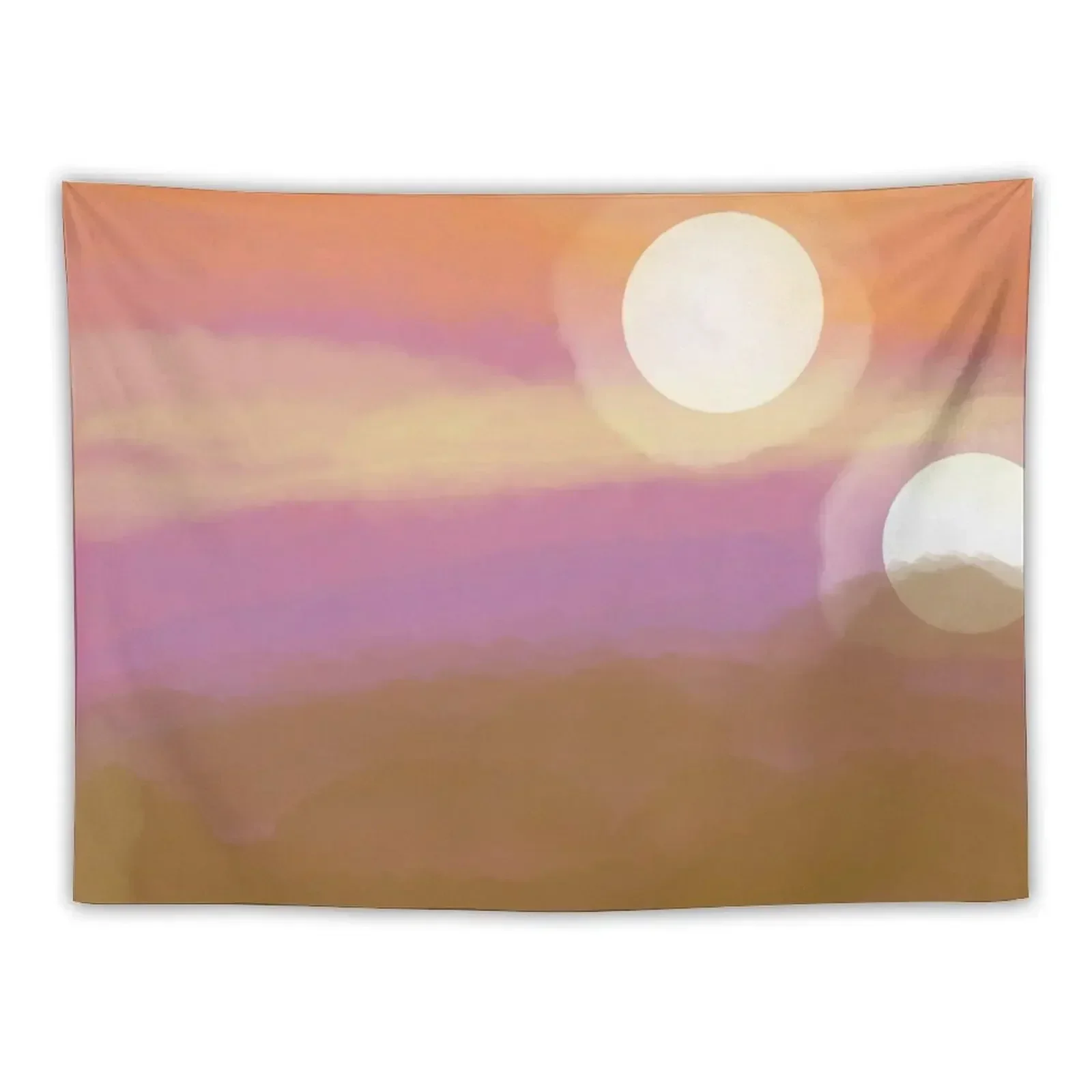 

binary sunset Tapestry Room Decoration Korean Style Funny Wall Decor Hanging Cute Decor Tapestry