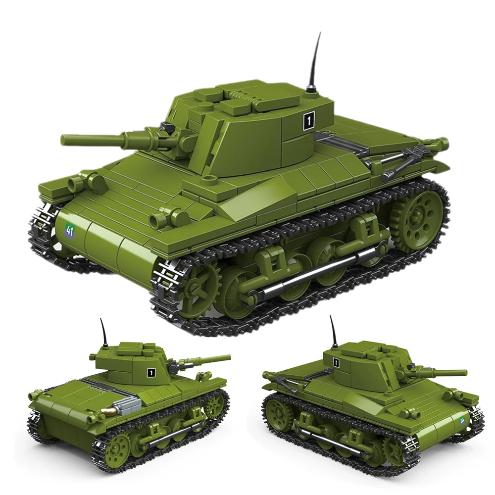 

World War 2 WW2 Army Military Soldiers M22 Light Tank Assemble Building Blocks Bricks Children's Toys Gift
