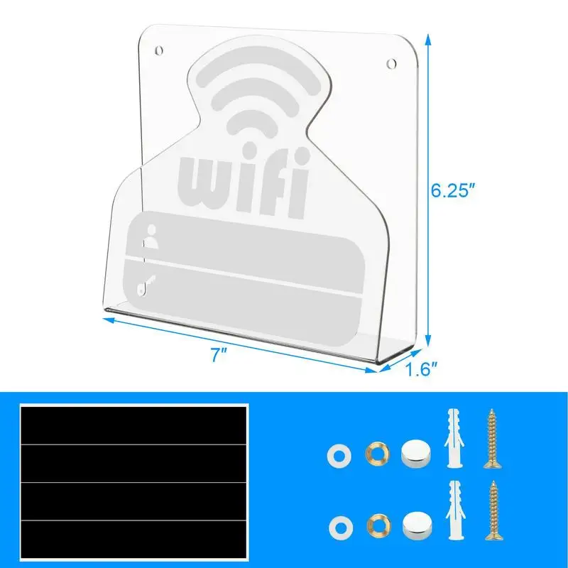 Wifi Sign For Guests Acrylic WiFi Account Display Stand Wall-Mounted Freestanding Table Centerpiece Wall Decoration For Home