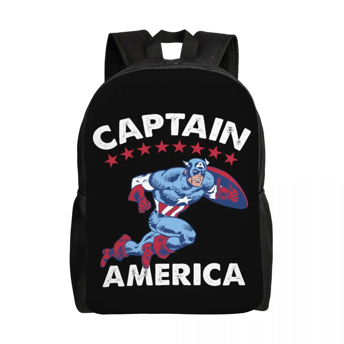 Custom Captain America Americana Backpack for Men Women Waterproof College School Bag Printing Bookbag