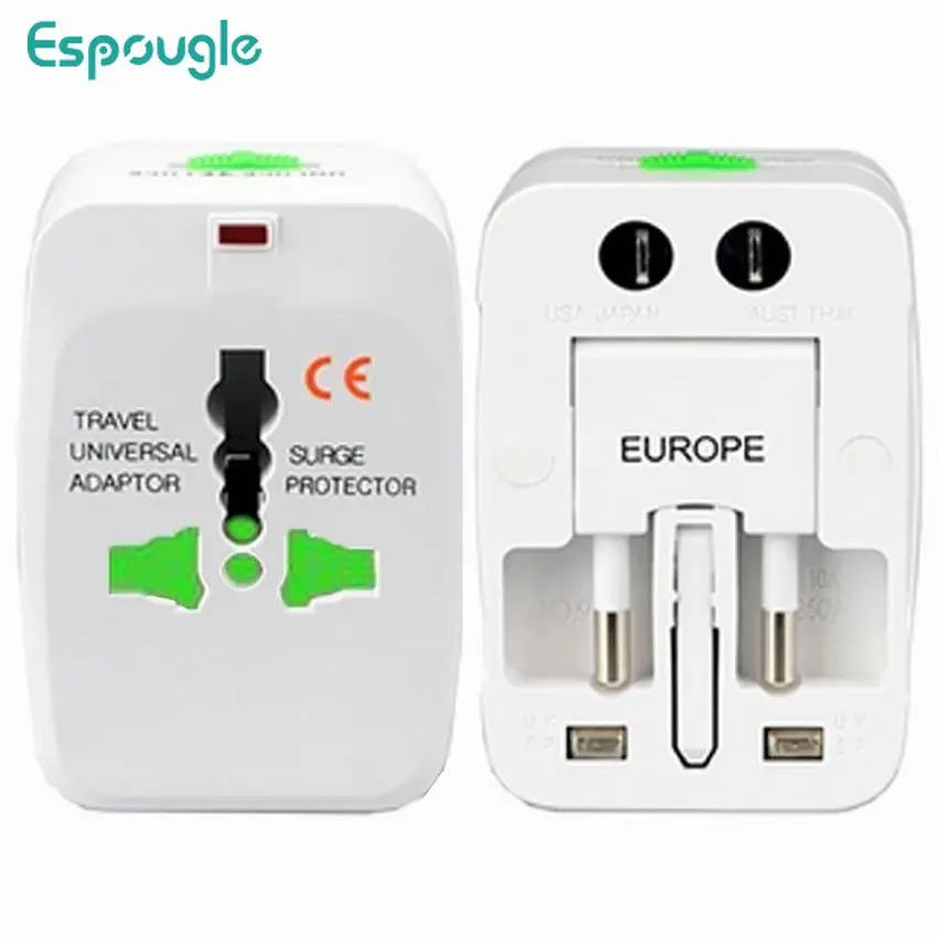 

100pcs EU AU US UK All in One International Universal Plug Adapter World Travel AC Power Charger Adaptor Converter