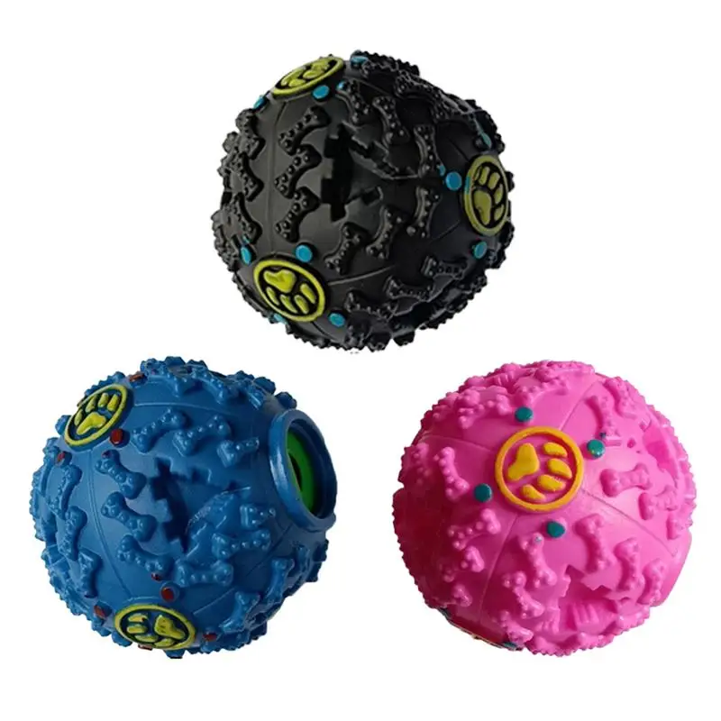 Dog Giggle Ball Teething Ball Toys Interactive Slow Feeder Balls Creative Dog Leaky Ball With Giggle Sound For Dogs Foraging