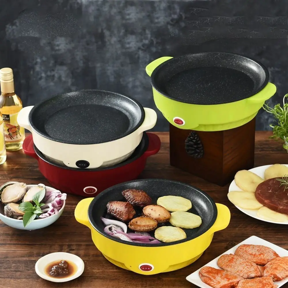 Multifunctional Electric Skillet Non-stick Frying Pan 1-2 Person Portable Small Pot Large Firepower High-capacity