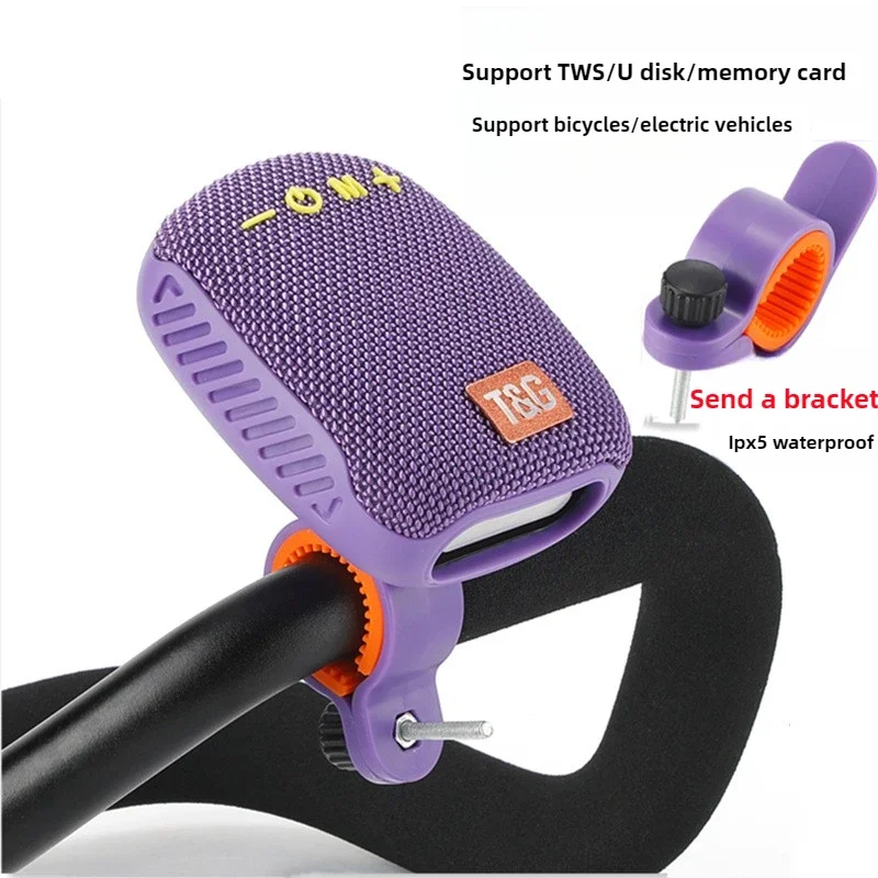 

Cloth Covered TWS Cycling Bluetooth Speaker SD Card Slot FM Radio Portable Waterproof