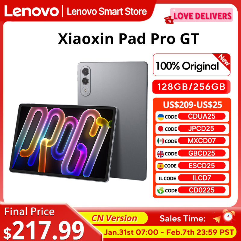  Lenovo Xiaoxin Pad Pro GT 2025 11.1'' Tablet 128 256 GB Snapdragon 8 Gen3 144Hz 3.2K LCD Display13MP Camera 68W Charging 8860mAh 