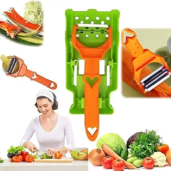 2 in 1 Upgraded Julienne Peeler Vegetable Peeler,All Kinds of Fruits and Vegetables Slicer Multi-functional Kitchenware 2Pcs Set
