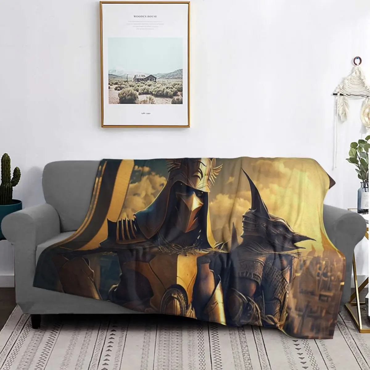

Ancient Civilisations With Horus And Anubis Version Blanket Flannel Throw Blanket Cover for Bed Living room Picnic Travel Home
