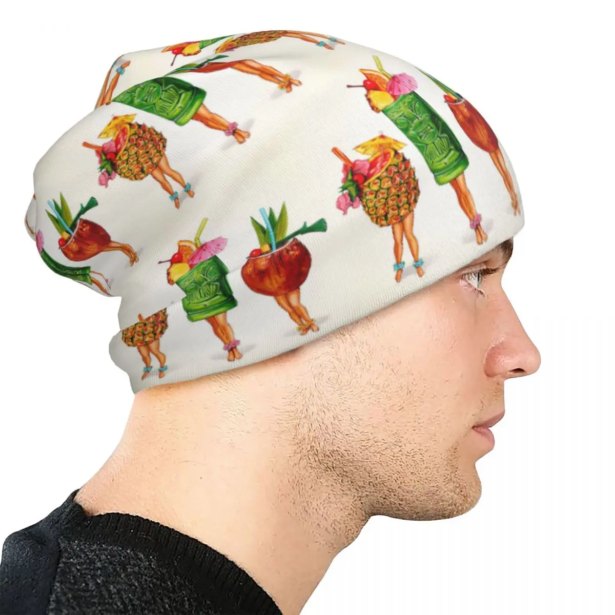 تيكي كوكتيل دبوس متابعة Skullies قبعة حريمي دافئة الخريف الشتاء في الهواء الطلق قبعة محبوك قبعات بونيه للرجال النساء الكبار