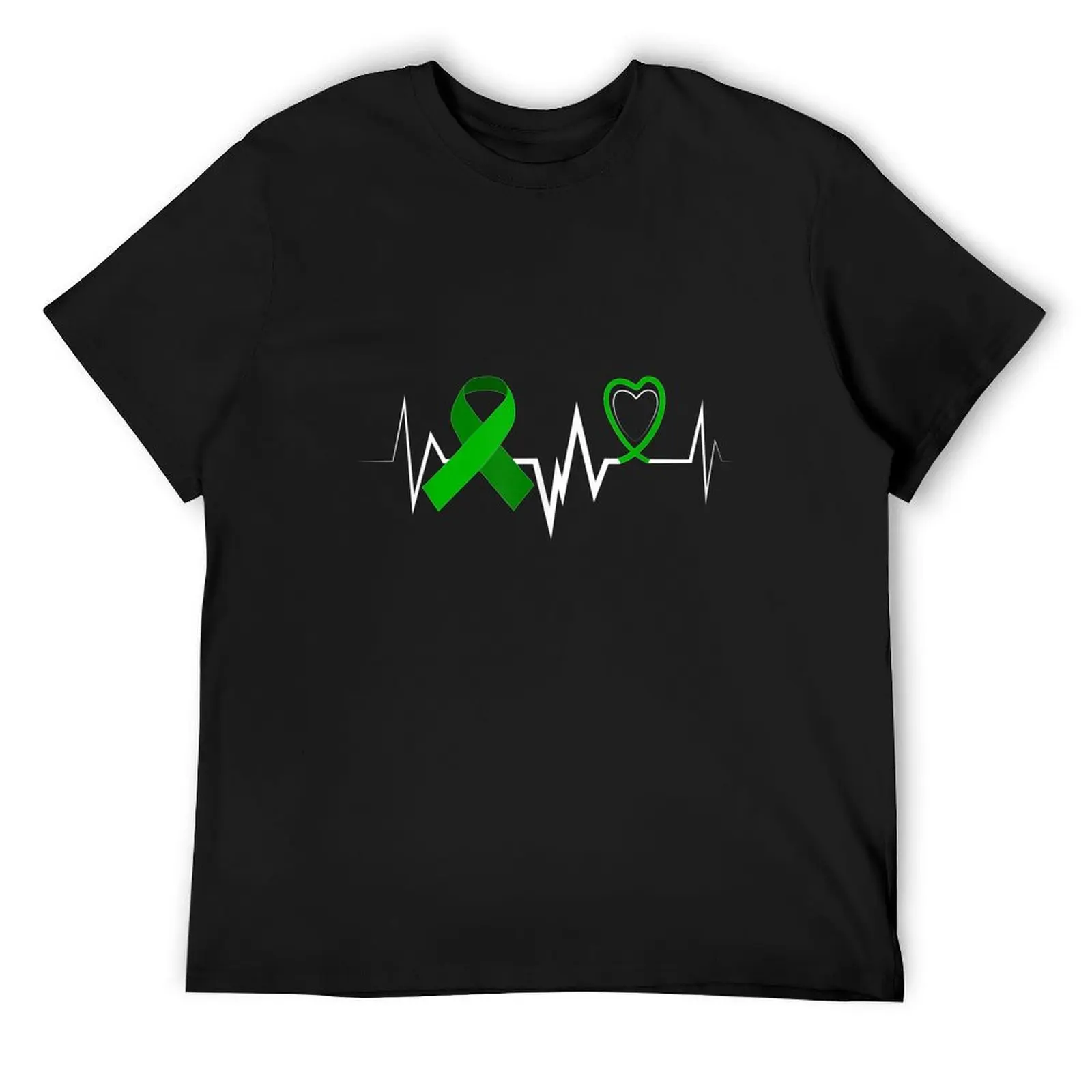 

Heartbeat Green Ribbon Kidney Disease Awareness T-Shirt quick drying cute tops Aesthetic clothing oversized t shirt men