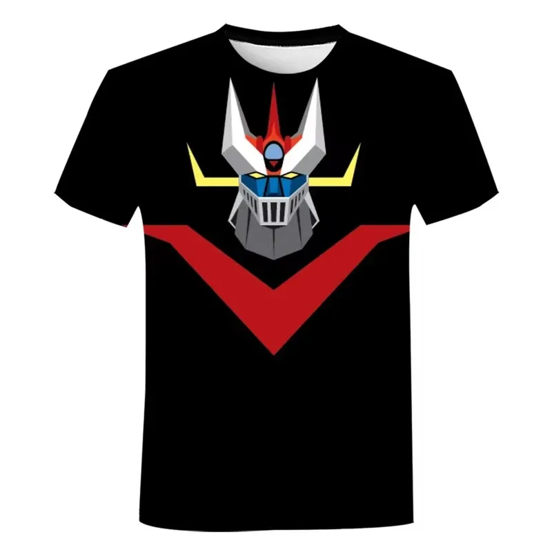 Camisetas con estampado 3D de Anime Mazinger Z para hombre/mujer, moda informal, ropa de calle de gran tamaño con personalidad Harajuku, ropa Unisex para niños
