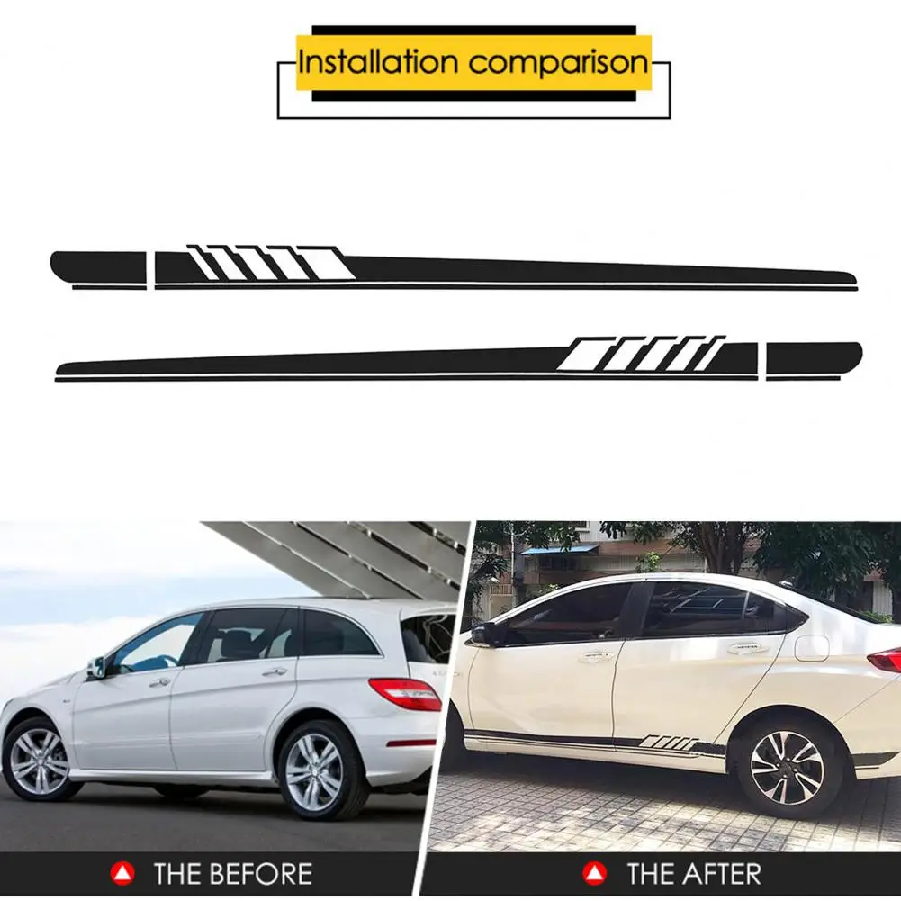 

1 Pair Stylish Waterproof No Residue Car Both Side Stripes Sticker Wrap Vinyl Film Decal Auto Tuning Accessories