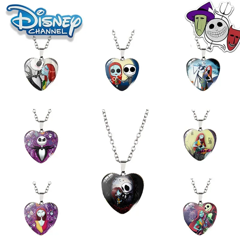 Disney The Nightmare Before Christmas Necklace Cute Character Cartoon Jack SallyFashion Accessory Halloween for Holiday Gift