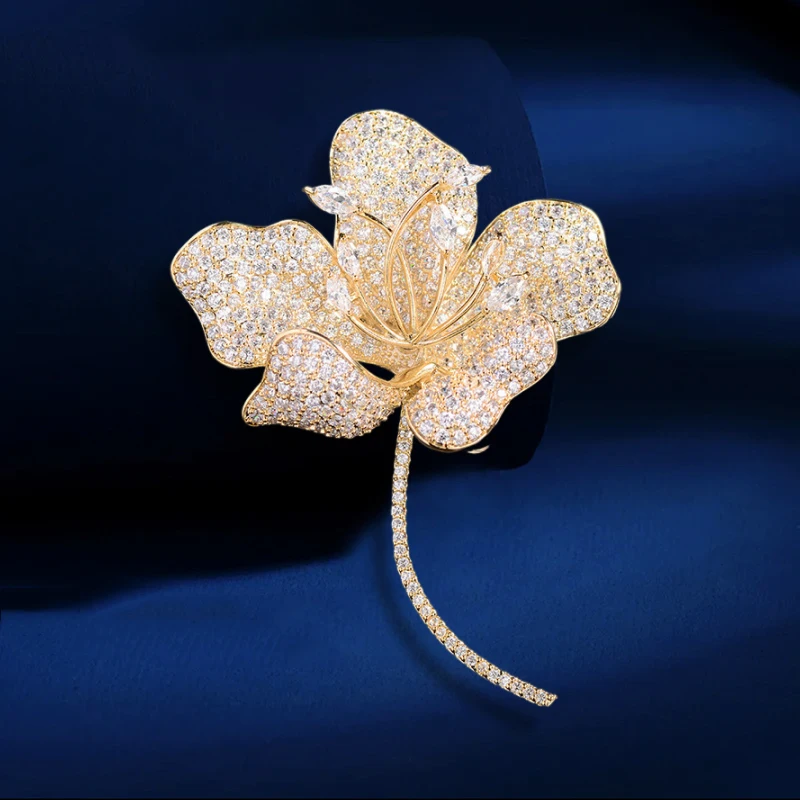 OKILY Luxury Zircon Begonia Brooch Exquisite Wheat  Butterfly Broche Decorativo De Ropa for Women's Clothing Accessories Jewelry