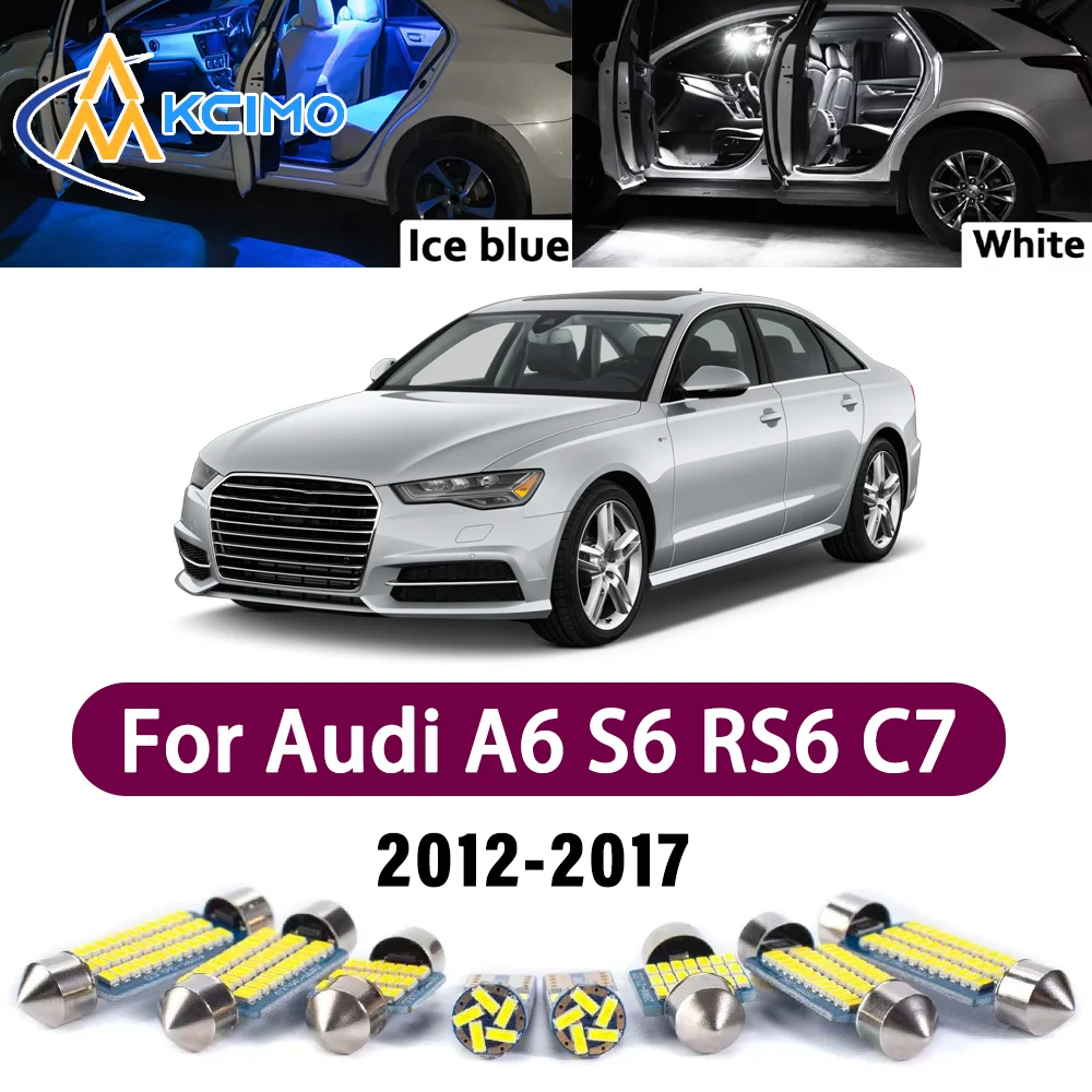 

Error Free LED Interior Light Kit for Audi A6 S6 RS6 C7 2012-2017 Premium Bright Dome Trunk Mirror Reading Lamps Canbus
