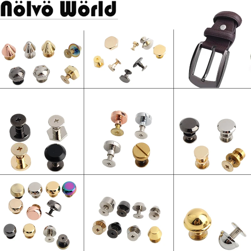 20-200PCS 9 10 11 MM Bucket Shape Metal Studs Screw For Shoes Handbag Purse Bags Belt Strap Feet Bottom Protecting Accessories