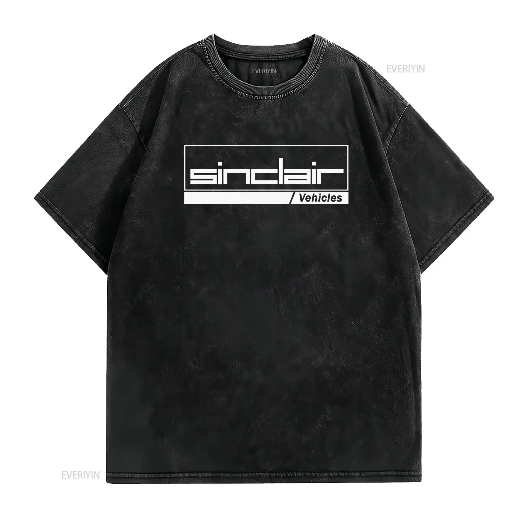 Sinclair C5 vehicles Logo T Shirt Electric Pushbike Clive UK vintage Washed Versatile streetwear Soft Comfortable homme