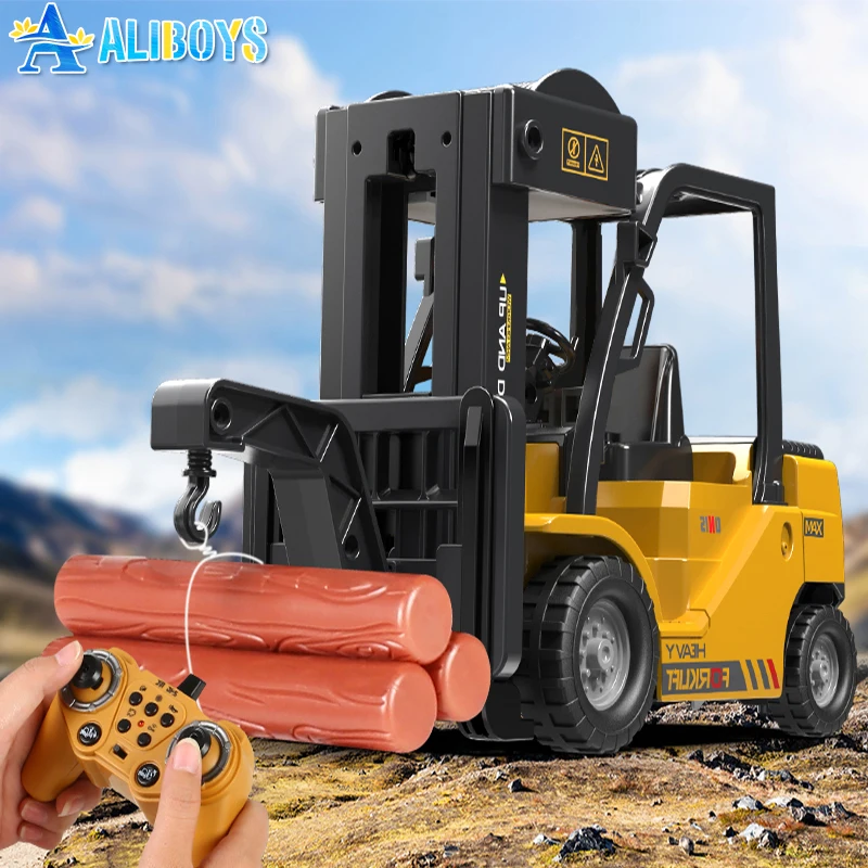 

RC Truck Remote Control Forklift Electric Crane Construction Engineering Tractor Vehicle Light Spray Model Kid Birthday Gift