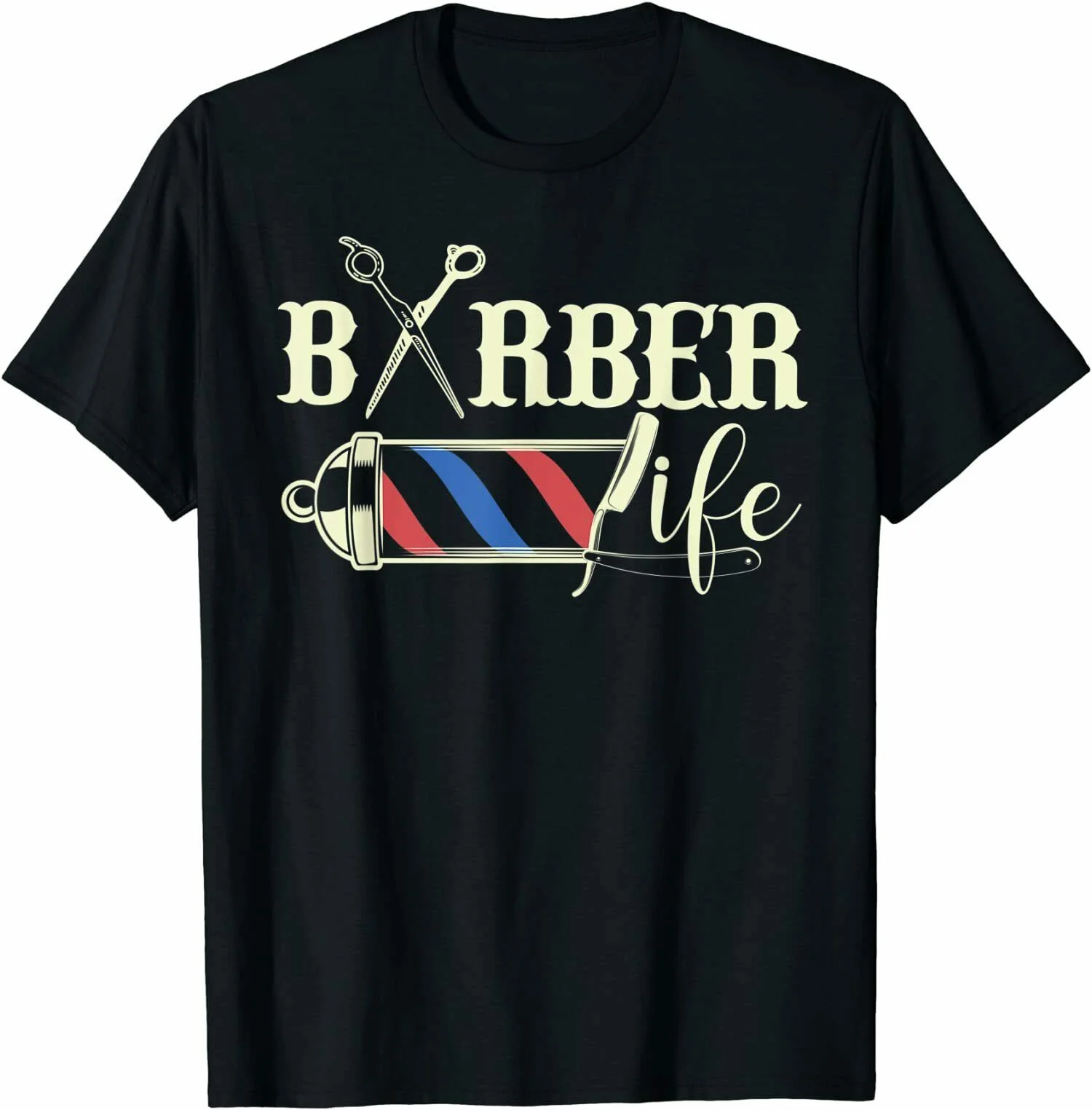 New Barber Scissors Vintage Shop Gift for Him Premium Tee T-Shirt