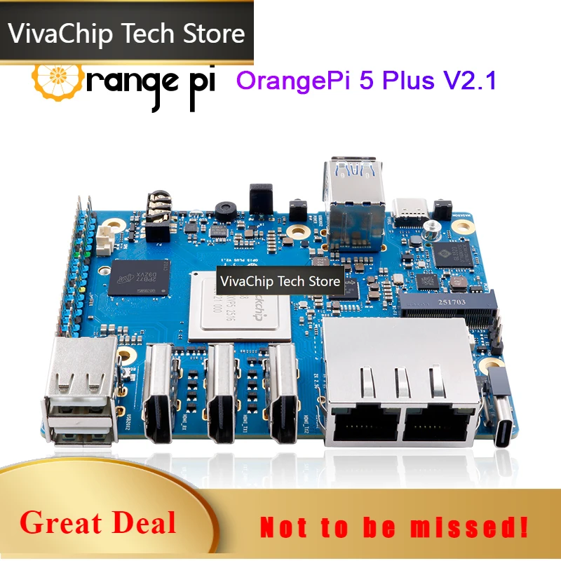 VivaCTOrange Pi 5 Plus Mini PC Development Board 16GB RAM DDR5 Rockchip RK3588 M.2 Slot PCIE SBC Single Board Computer