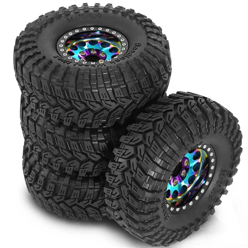 

A63T-4PCS 1.9 Metal Beadlock Tires Claw Mud Terrain Wheel Tires For FCX10 Axial SCX10 Pro SCX10 UTB18 TRX4