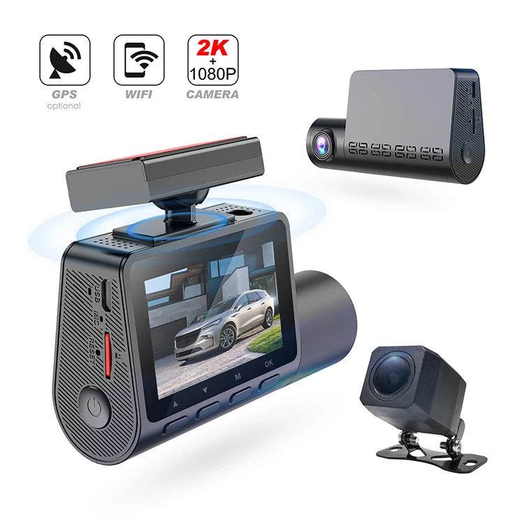

Mini 2K Dual Lens GPS Car DVR Dash Camera Wifi For Cars Front And Rear