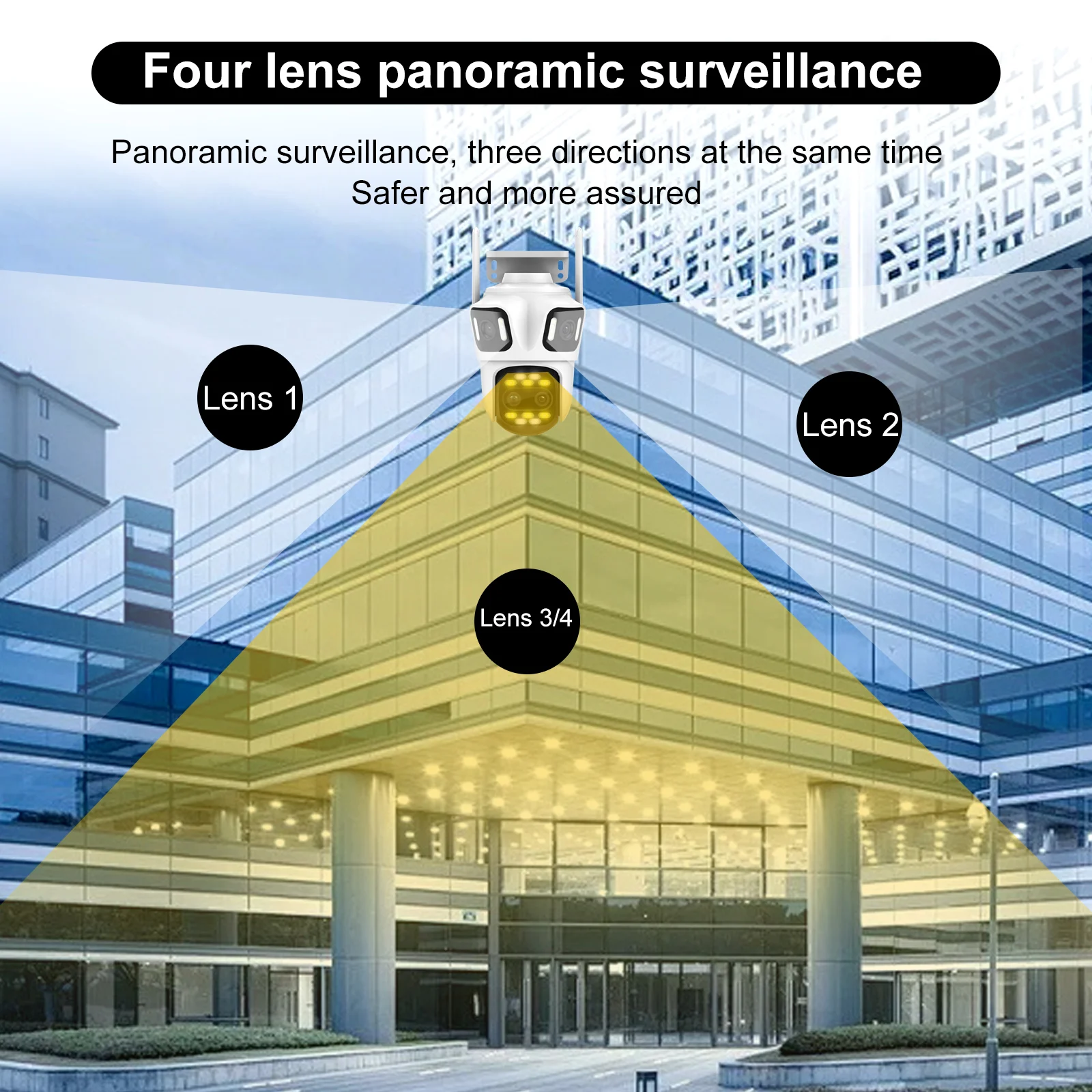 Imagem -03 - Aiook-câmera hd ao ar Livre com Visão Noturna Interfone Bidirecional Wi-fi à Prova Dágua Zoom de 8x Icsee ip Cctv Faixa de Mobilidade