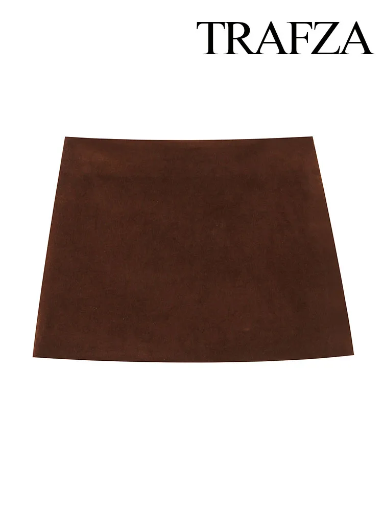 

TRAFZA женская новая модная универсальная бархатная сексуальная мини-юбка на молнии женская элегантная темпераментная повседневная юбка с высокой талией