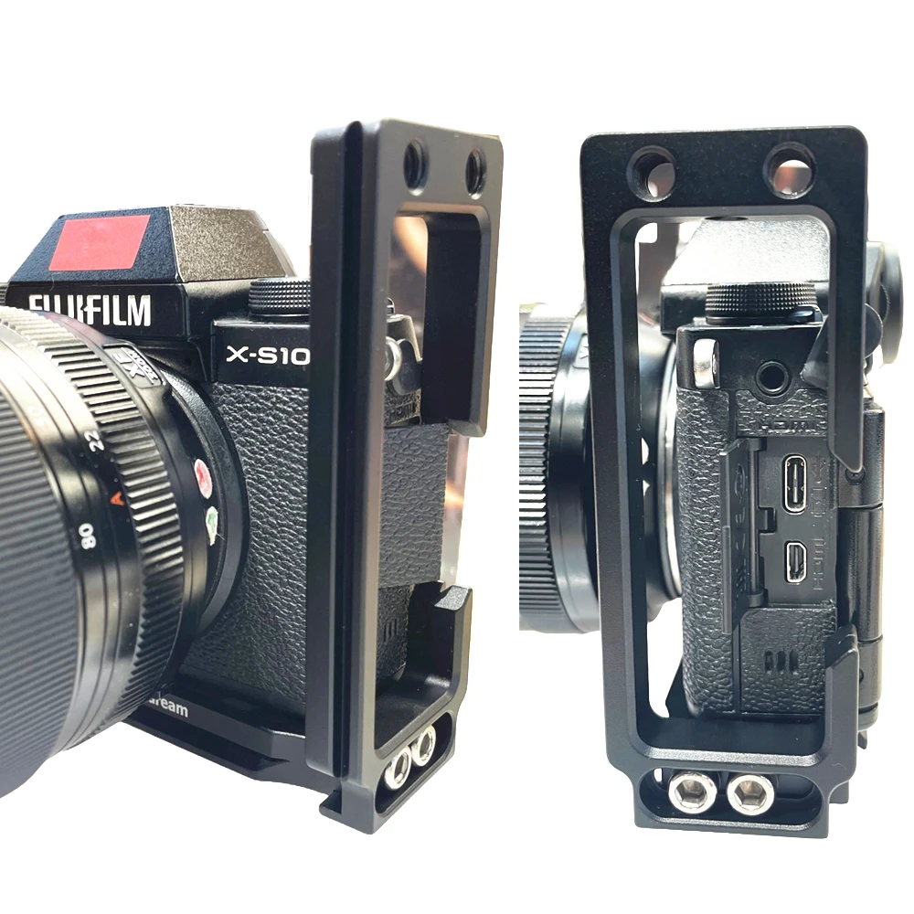 X-S10 Cable Lock Quick L Plate Tripod Holder for Fujifilm XS10 Fuji Mirrorless Camera Live Streaming Tethered Shooting