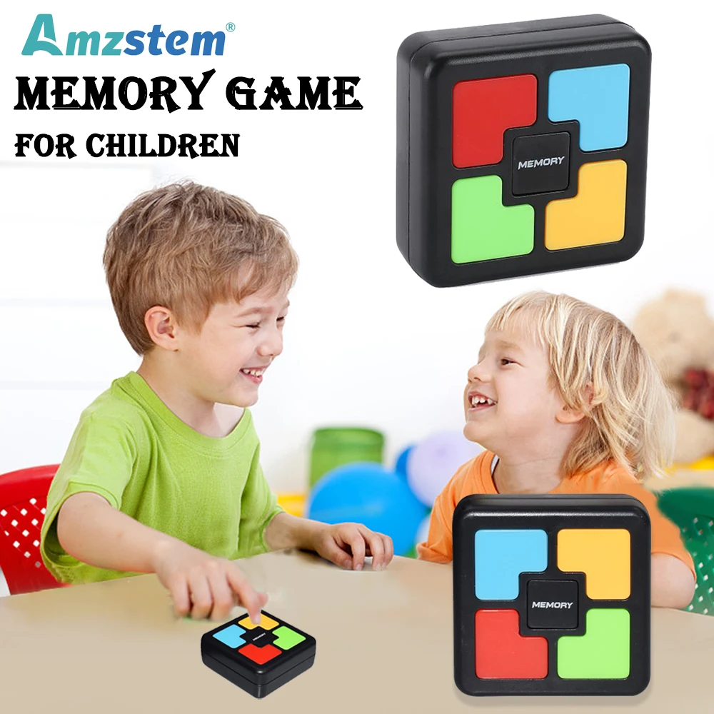 Mini Memory Game Square Memory Training Gaming Machine with Lights Sounds Clearance Button Toy Parent-child Interactive Toy Gift