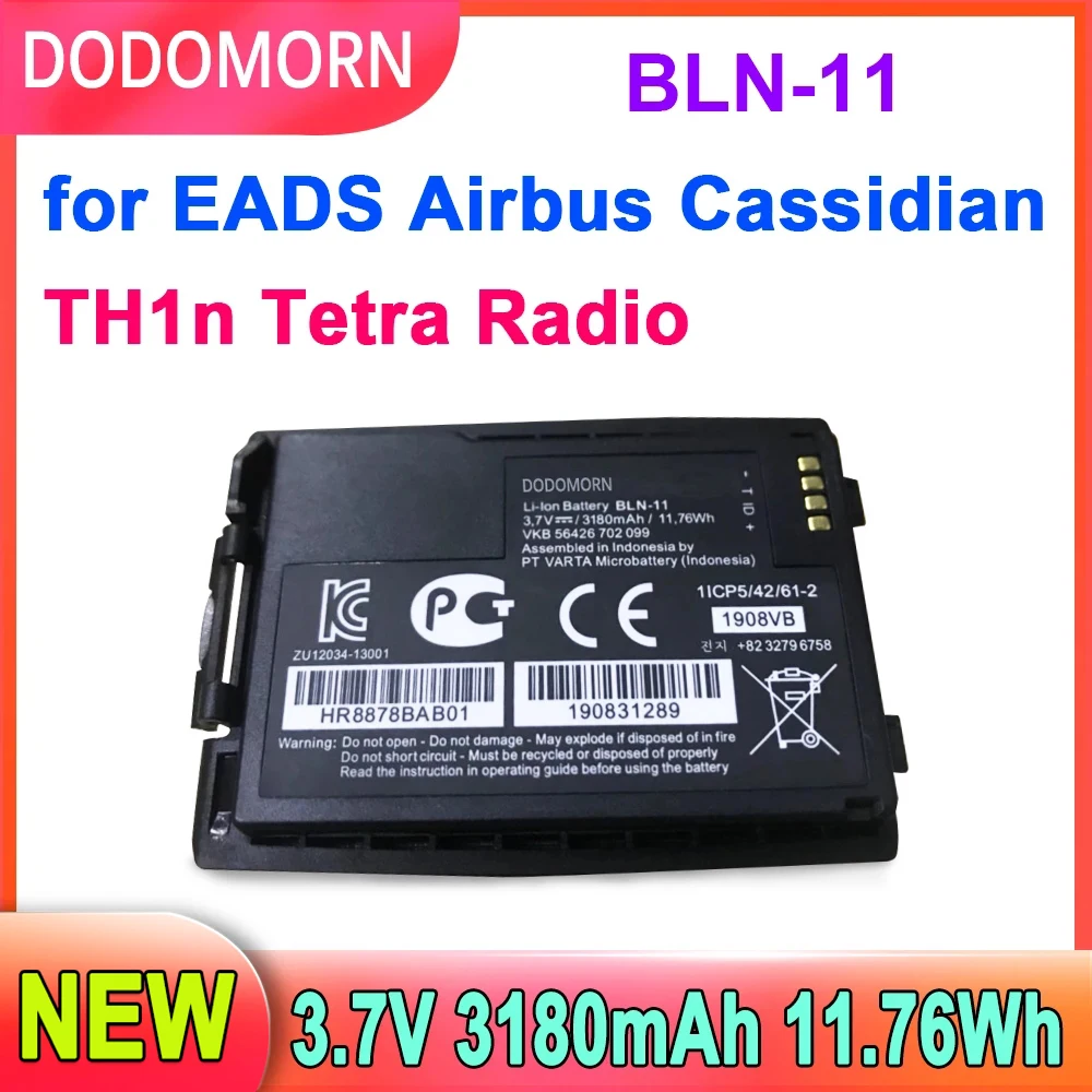 

DODOMORN BLN-11 High Quality Battery For EADS Airbus Cassidian TH1n Tetra Radio Lithium-Ion 3.7V 11.76Wh 3180mAh